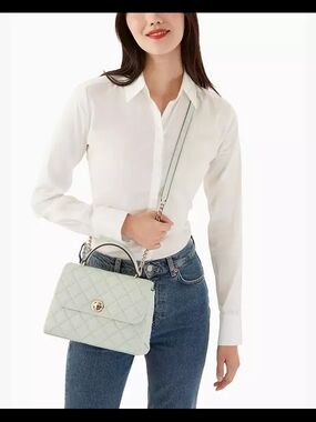 kate spade Quilted Top-Handle Satchel in Light Mint